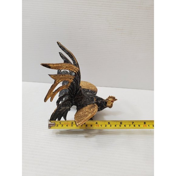 Cockerel figurine Vintage Table Decor brass Tone Metal Rooster, French V… - Picture 9 of 10